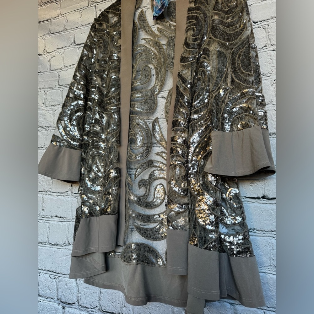 Silver Mesh Sequin Kimono